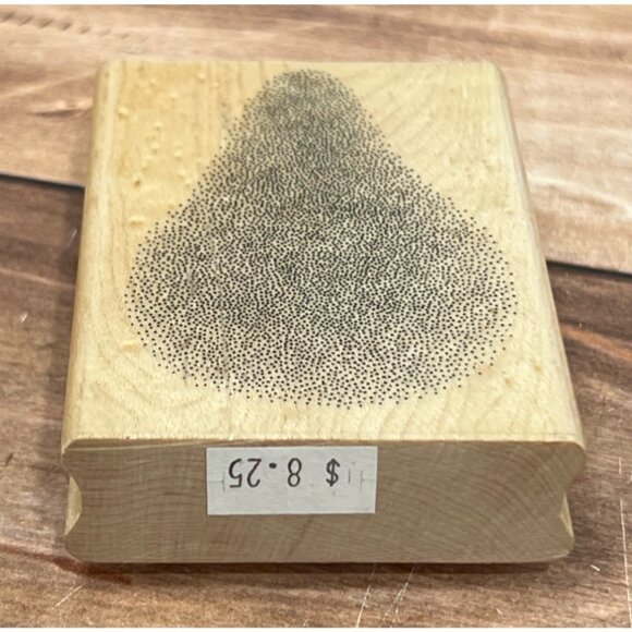 1993 STAMPSCAPES INC TONAL APPLICATOR 084E WOOD MOUNTED RUBBER STAMP PEAR K.J.N. - Picture 1 of 5